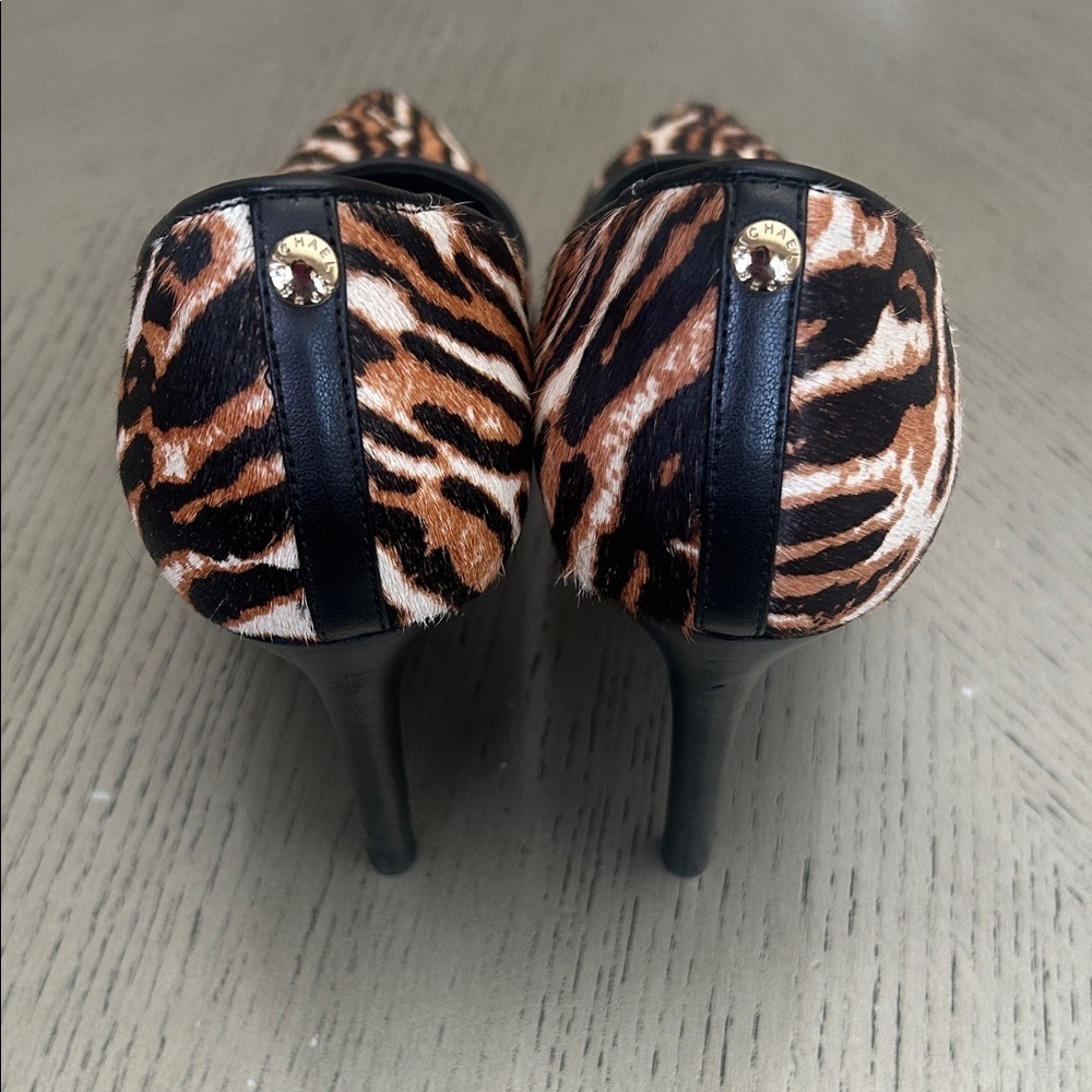 Michael Kors Dorothy Flex Pump Tiger Print Calf Hair - Camel size 7.5 - Picture 6 of 8